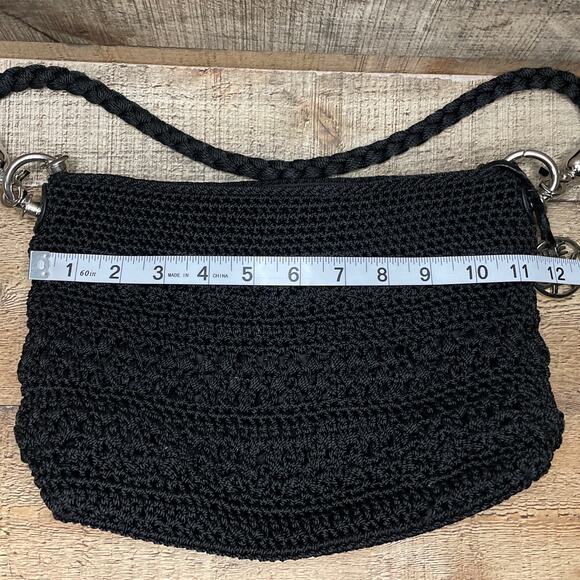 The Sak Black Crochet Shoulder Bag Purse - Picture 9 of 10